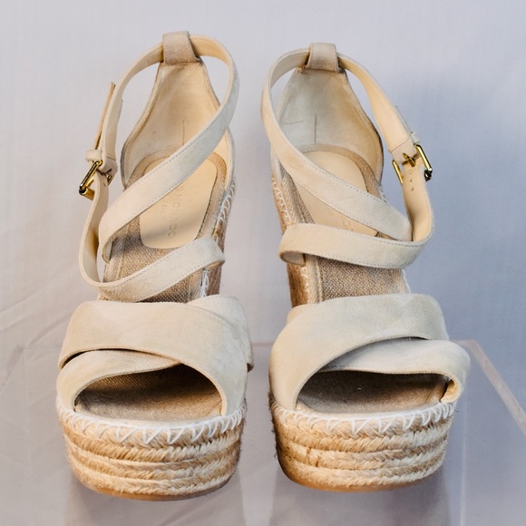 Club Monaco Strappy Wedged Heels - Picture 1 of 5